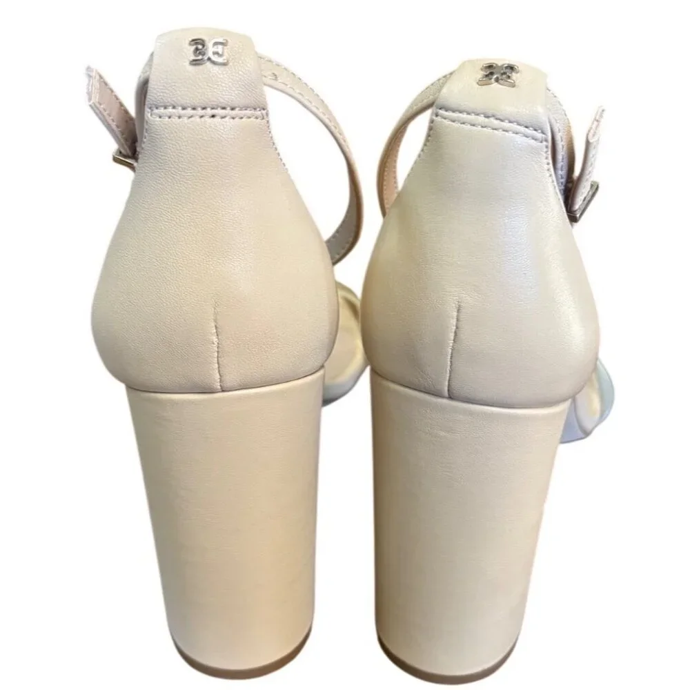 Sam Edelman Yaro Nude Clear Open-Toe Block Heel Sandals Size 10 New